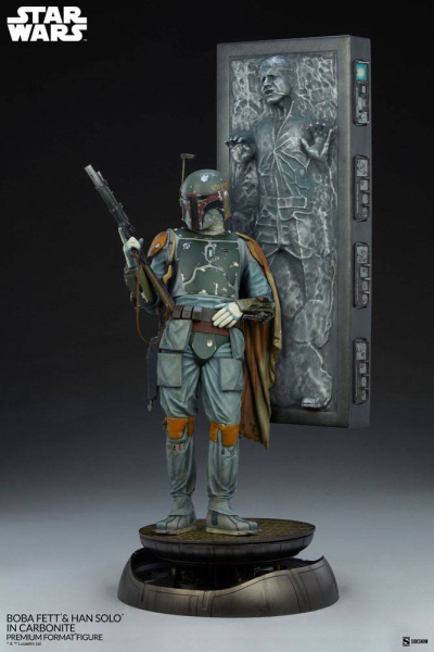 Boba Fett and Han Solo in Carbonite Statue 1:4 Premium Format, Star Wars: Episode V, 70 cm