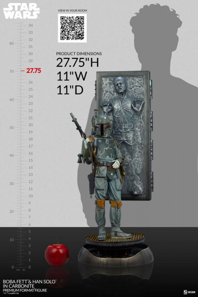 Boba Fett and Han Solo in Carbonite Statue 1:4 Premium Format, Star Wars: Episode V, 70 cm