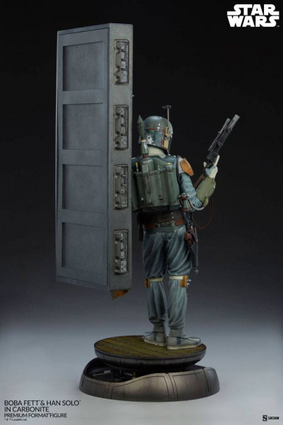 Boba Fett and Han Solo in Carbonite Statue 1:4 Premium Format, Star Wars: Episode V, 70 cm