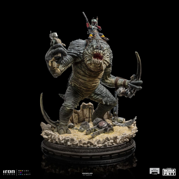 Boba Fett & Rancor Statue 1:20 Demi Art Scale, Star Wars: The Book of Boba Fett, 38 cm