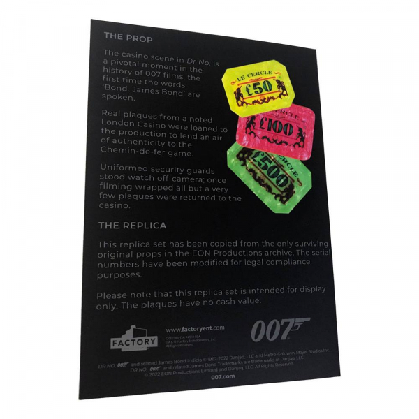 James Bond Casino Plaques 1/1 Replica Limited Edition, Dr. No