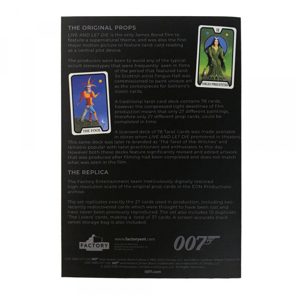 Tarot-Karten 1:1 Replik Limited Edition, James Bond 007 - Leben und sterben lassen