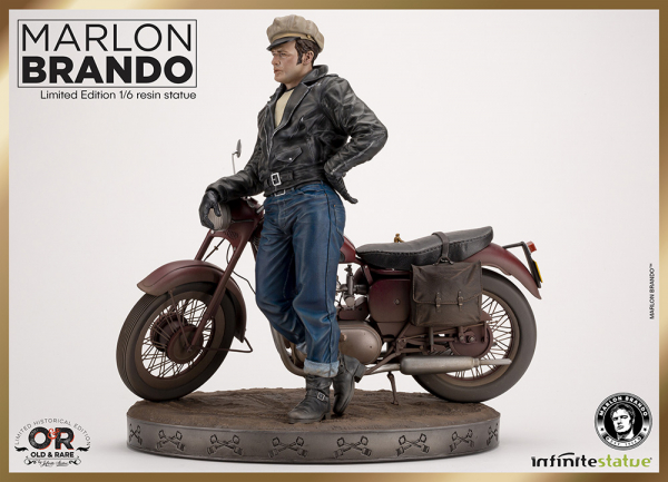 Marlon Brando with Bike Statue 1:6 Old & Rare, Der Wilde, 34 cm