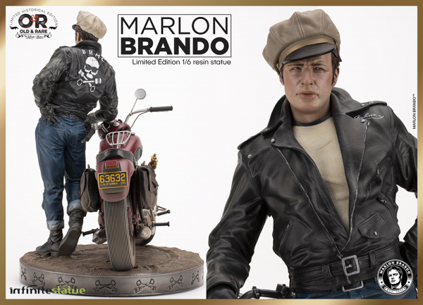 Marlon Brando with Bike Statue 1:6 Old & Rare, Der Wilde, 34 cm