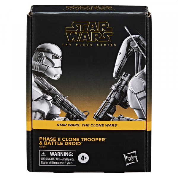 Phase II Clone Trooper & Battle Droid Actionfiguren Black Series Exclusive, Star Wars: The Clone Wars, 15 cm