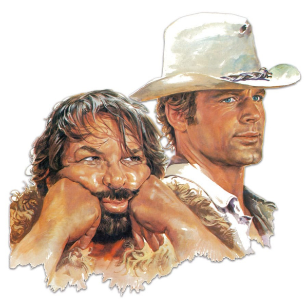 Bud Spencer & Terence Hill 3D Blechschild, Vier Fäuste für ein Halleluja, 45 x 45 cm