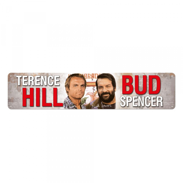 Bud Spencer & Terence Hill Blechschild Autogramm, 46 x 10 cm