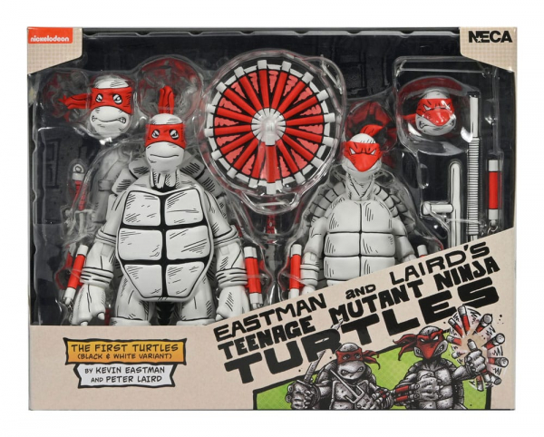 Black and White First Turtles (Mirage Comics) Action Figures, Teenage Mutant Ninja Turtles, 18 cm