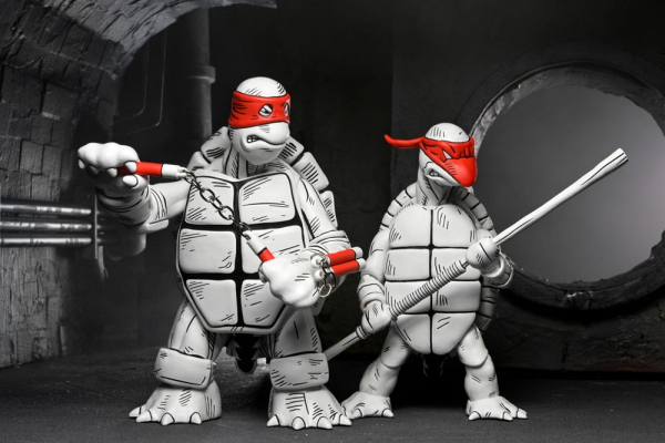 Black and White First Turtles (Mirage Comics) Actionfiguren, Teenage Mutant Ninja Turtles, 18 cm