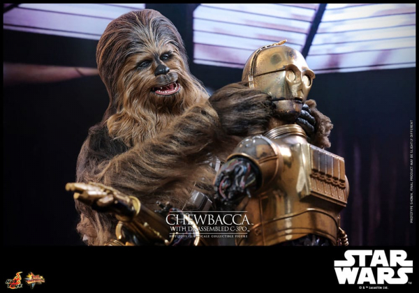 Chewbacca & Disassembled C-3PO Actionfigur 1:6 Movie Masterpiece Series, Star Wars: Episode V, 36 cm