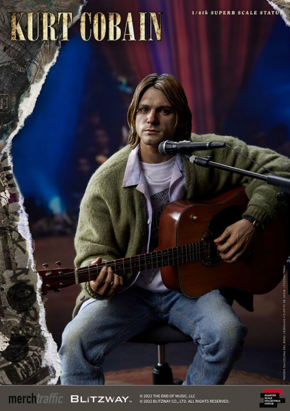 Kurt Cobain Statue 1/4 Superb Scale, Nirvana Unplugged, 37 cm