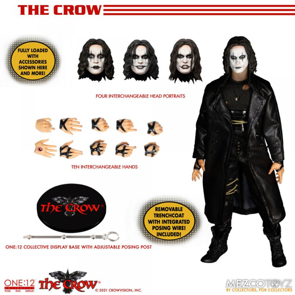 Eric Draven Actionfigur 1:12 Mezco, The Crow, 17 cm