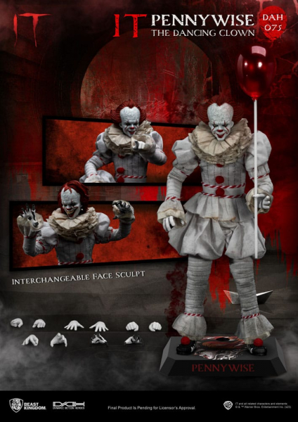 Pennywise Action Figure 1/9 Dynamic 8ction Heroes, Stephen King's It (2017), 21 cm