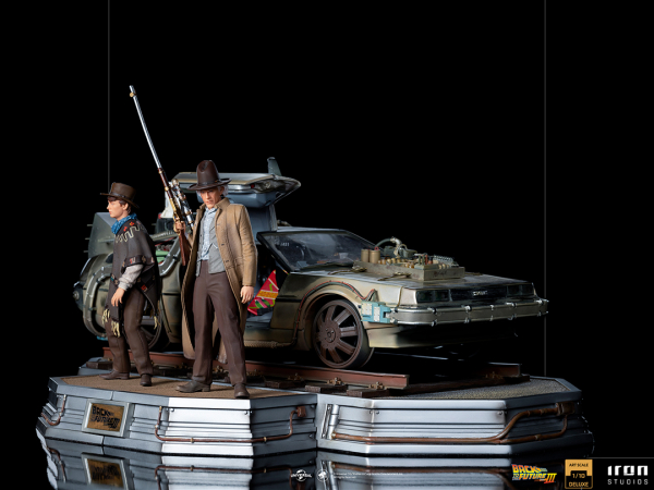 DeLorean Full Set Statue 1:10 Art Scale, Zurück in die Zukunft III, 57 cm