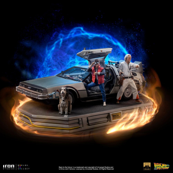 DeLorean (Full Set) Statuen 1:10 Art Scale Deluxe, Zurück in die Zukunft, 53 cm