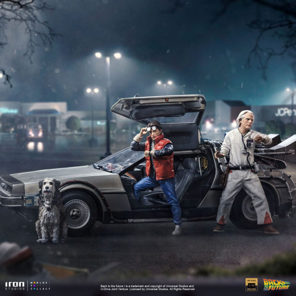 DeLorean (Full Set) Statuen 1:10 Art Scale Deluxe, Zurück in die Zukunft, 53 cm