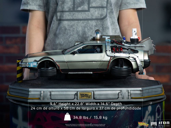 DeLorean Statue 1:10 Art Scale, Zurück in die Zukunft II, 58 cm