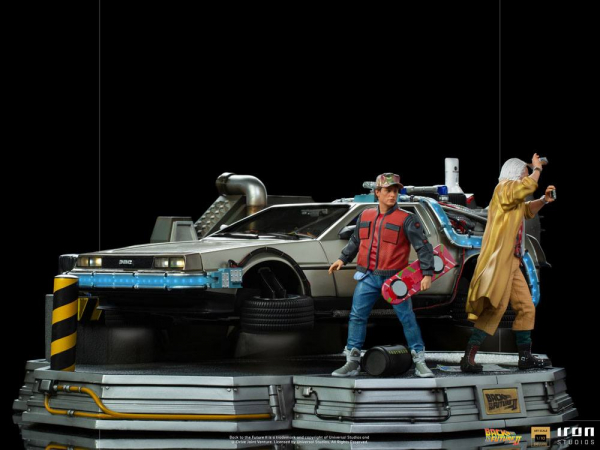 DeLorean (Full Set) Statuen 1:10 Art Scale Deluxe, Zurück in die Zukunft II, 58 cm