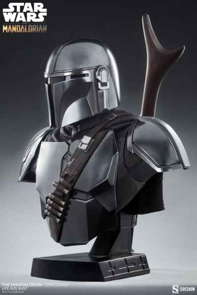 Din Djarin Life-Size Bust Sideshow, Star Wars: The Mandalorian, 86 cm