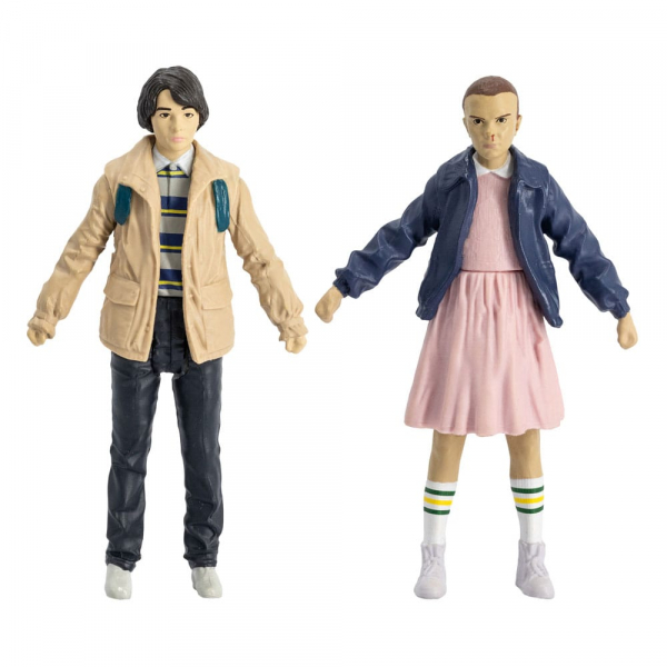 Eleven & Mike Wheeler Action Figures with Comic Page Punchers, Stranger Things, 8 cm