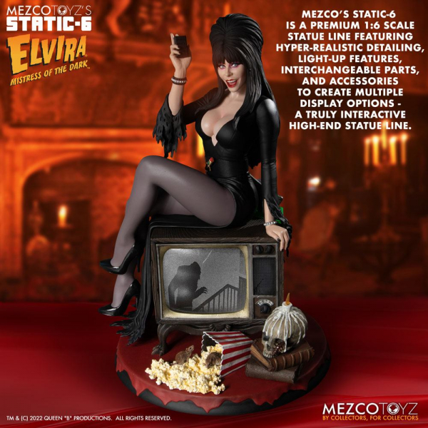 Elvira Statue 1:6 Static-6, Elvira - Herrscherin der Dunkelheit, 28 cm