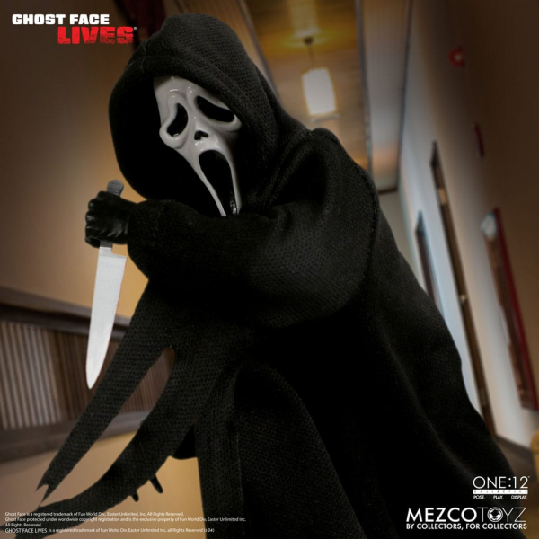 Ghost Face Action Figure 1/12 Mezco, Scream, 17 cm