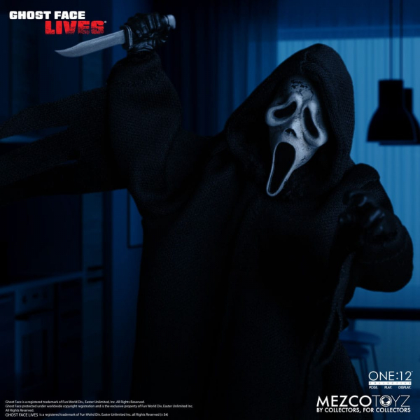 Ghost Face Action Figure 1/12 Mezco, Scream, 17 cm