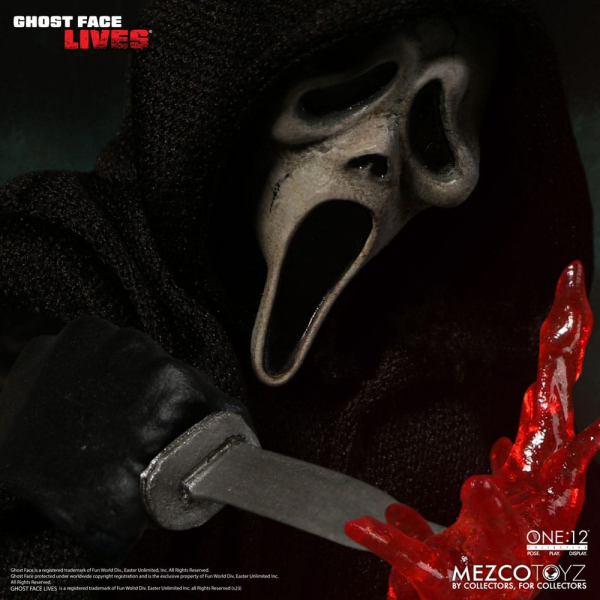 Ghost Face Action Figure 1/12 Mezco, Scream, 17 cm