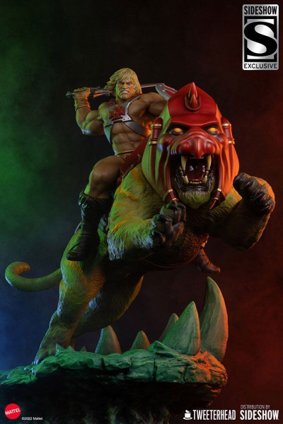 He-Man & Battle Cat Statue Classic Deluxe Sideshow Exclusive, Masters of the Universe, 59 cm