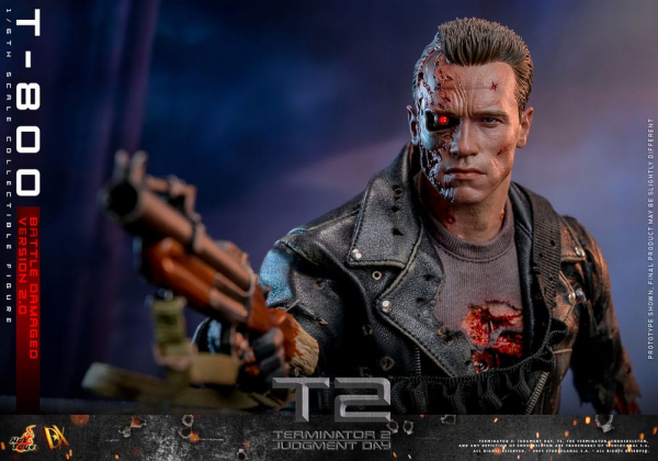 T-800 (Battle Damaged Version 2.0) Action Figure Movie Masterpiece Series, Terminator 2, 32 cm