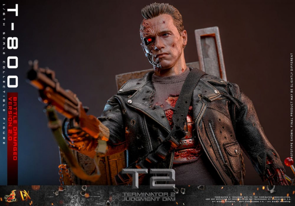 T-800 (Battle Damaged Version 2.0) Action Figure Movie Masterpiece Series, Terminator 2, 32 cm