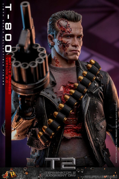 T-800 (Battle Damaged Version 2.0) Action Figure Movie Masterpiece Series, Terminator 2, 32 cm