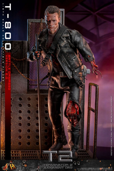 T-800 (Battle Damaged Version 2.0) Action Figure Movie Masterpiece Series, Terminator 2, 32 cm