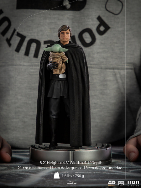 Luke Skywalker and Grogu Statue 1:10 Art Scale, Star Wars: The Mandalorian, 21 cm