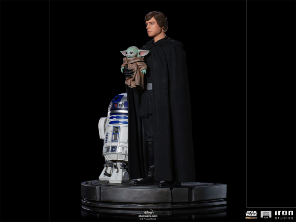 Luke Skywalker, R2-D2 and Grogu Statue 1/4 Legacy Replica, Star Wars: The Mandalorian, 54 cm