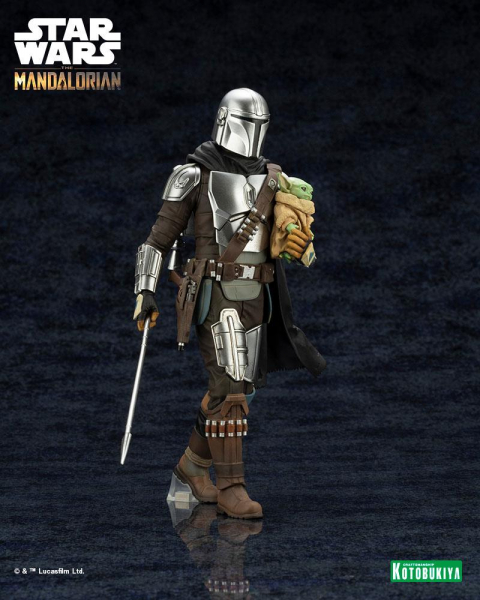 Mandalorian & Grogu with Beskar Staff Statue 1:10 ArtFX+, Star Wars: The Mandalorian, 18 cm