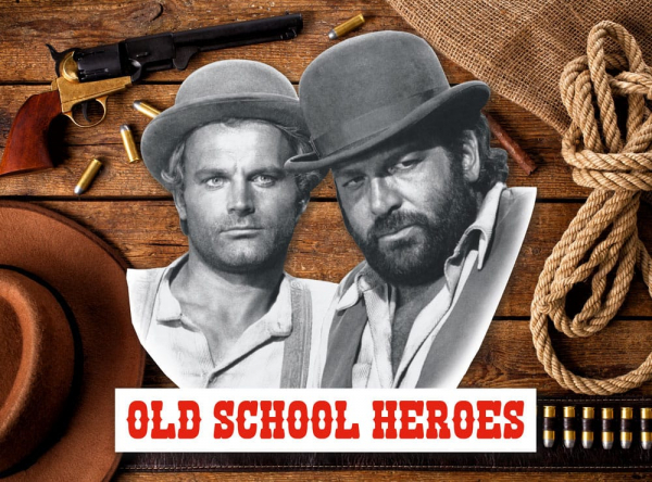 Bud Spencer & Terence Hill 3D Blechschild Old School Heroes, 45 x 45 cm