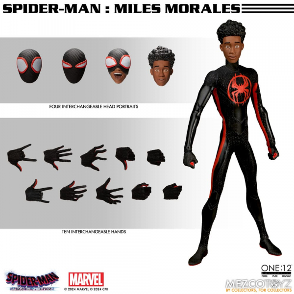 Miles Morales Actionfigur 1:12 Mezco, Spider-Man: Across the Spider-Verse, 17 cm