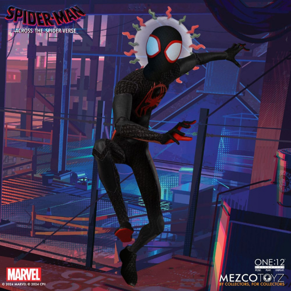 Miles Morales Actionfigur 1:12 Mezco, Spider-Man: Across the Spider-Verse, 17 cm