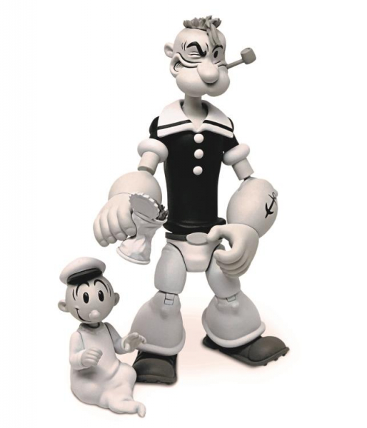 Classics Popeye (Black & White) Actionfigur 1:12 Exclusive, 15 cm