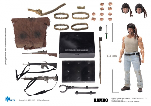 John Rambo Actionfigur 1:12 Exquisite Super, 16 cm