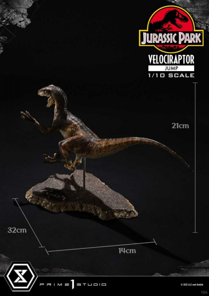 Velociraptor Jump Statue 1/10 Prime Collectibles, Jurassic Park, 21 cm