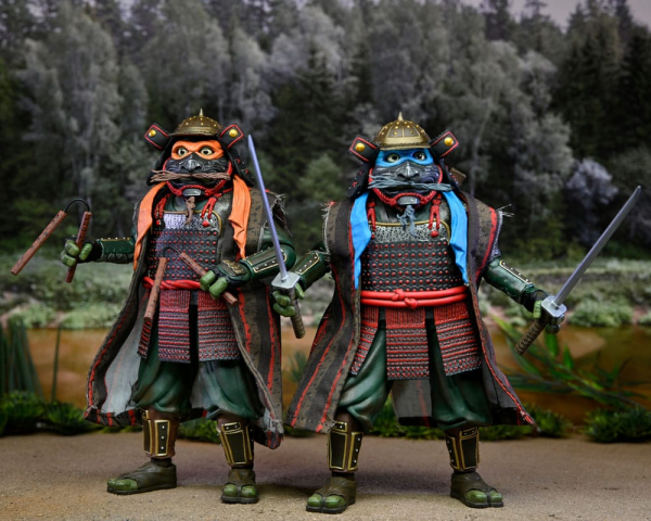 Samurai Leonardo & Michelangelo Action Figures, Teenage Mutant Ninja Turtles III, 18 cm