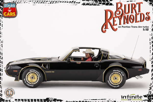 Burt Reynolds on 1980 Pontiac Trans Am Turbo 1/18 Stars 'n' Cars, Smokey and the Bandit (1977), 30 cm