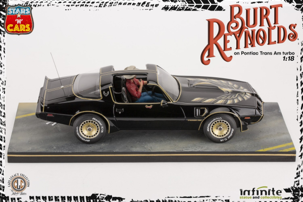 Burt Reynolds on 1980 Pontiac Trans Am Turbo 1/18 Stars 'n' Cars, Smokey and the Bandit (1977), 30 cm