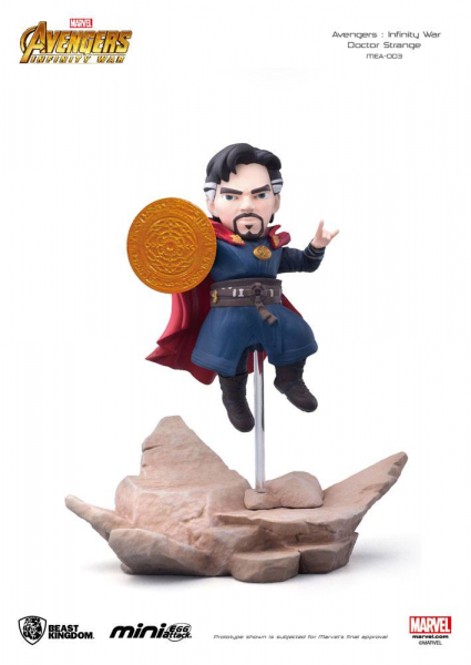 Beast Kingdom's Mini Egg Attack series, perfect for display in offices, is proud to present Doctor Strange. The vinyl figure stands approx. 9 cm tall and comes with base in a printed box.