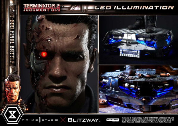 T-800 (Final Battle) Statue 1:3 Museum Masterline Series Deluxe Bonus Version, Terminator 2, 75 cm