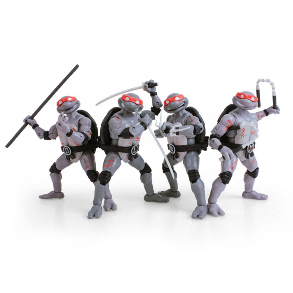 Battle Damaged TMNT Actionfiguren 4er-Pack BST AXN Exclusive, Teenage Mutant Ninja Turtles, 13 cm