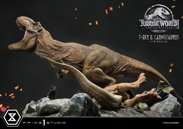 Jurassic World: Fallen Kingdom statuette 1/15 T-Rex & Carnotaurus 90 cm