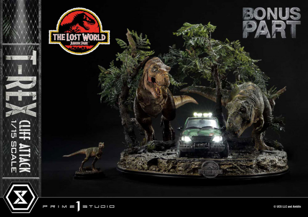 T-Rex Cliff Attack Statue 1:15 Legacy Museum Collection, Vergessene Welt: Jurassic Park, 53 cm